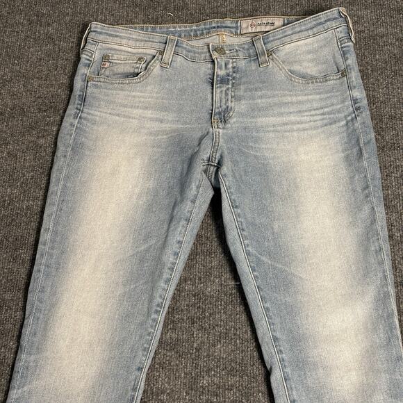 AG Adriano Goldschmied Jeans Womens 30 R Blue Legging Ankle Super Skinny Raw Hem - Picture 2 of 16